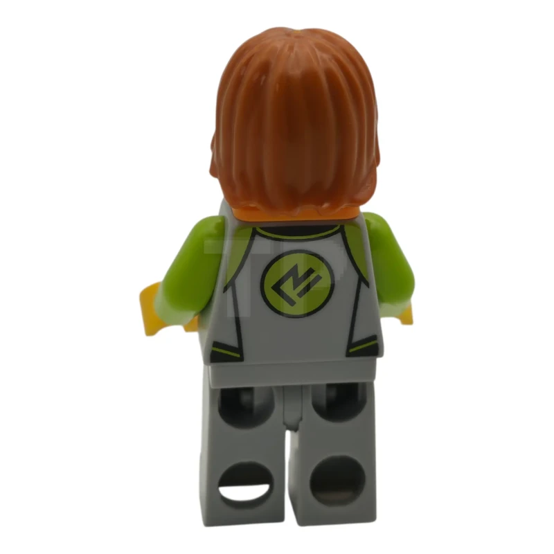 LEGO&reg; cty1961 Woman - Light Bluish Gray and Lime Wetsuit, Light Bluish Gray Legs, Dark Orange Hair, Orange Life Jacket