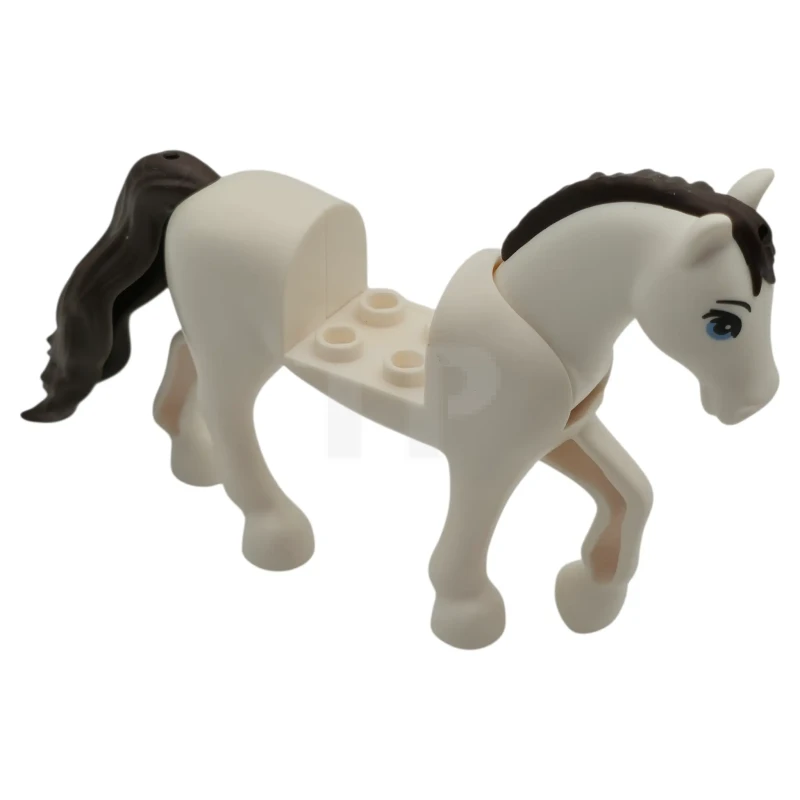 LEGO&reg; 6589152 - 69820c01pb13 - Paard, Friends-stijl met 2 x 2 uitsparing en beweegbare hals met vast flexibel rubber Donkerbruine staart en manen met heldere lichtblauwe ogen, zwart wenkbrauwpatroon (Duke)