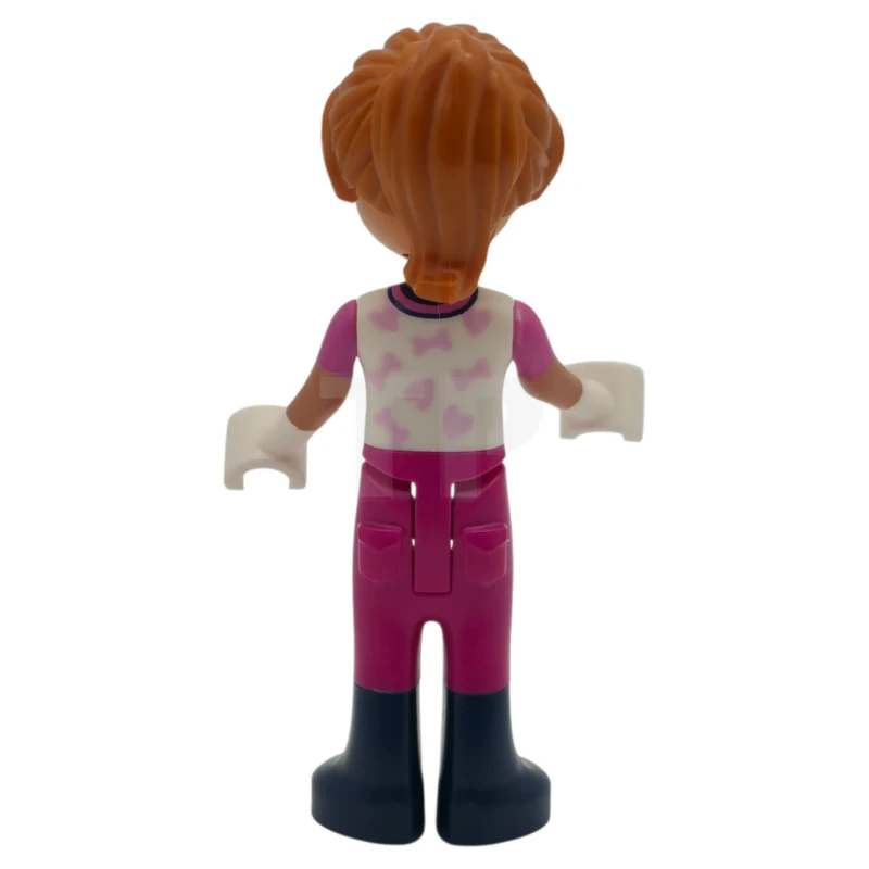 LEGO&reg; frnd0892 Friends Valeria - White Shirt with Hearts and Bones, Magenta Trousers, Dark Blue Boots, Dark Orange Hair