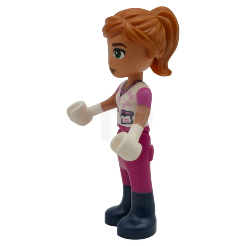 LEGO&reg; frnd0892 Friends Valeria - White Shirt with Hearts and Bones, Magenta Trousers, Dark Blue Boots, Dark Orange Hair