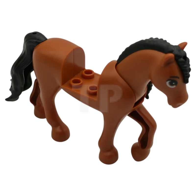 LEGO&reg; 6594024 - 69820c02pb03 - Cavallo, stile Friends con ritaglio 2 x 2 e collo mobile con coda fissa flessibile in gomma nera e criniera intrecciata con occhi arancione scuro, sopracciglia e ciglia nere (Coco)
