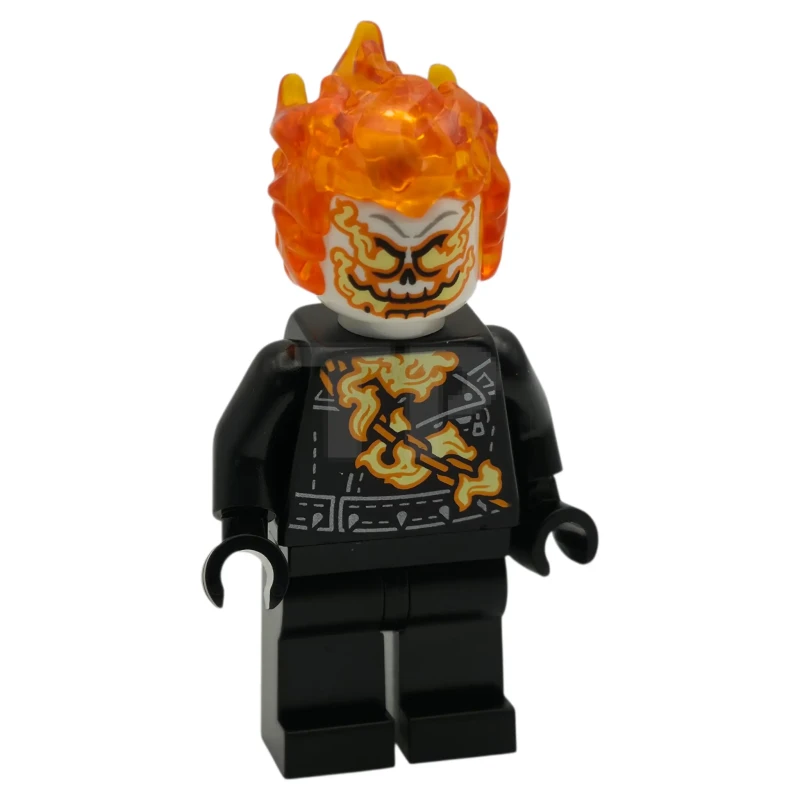 LEGO&reg; sh1095 Motorista Fantasma, Johnathon 'Johnny' Blaze - Cabeza Blanca, Cadena Flamígera