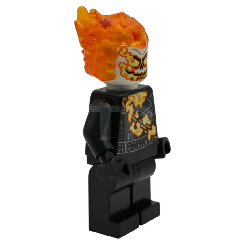 LEGO&reg; sh1095 Motorista Fantasma, Johnathon 'Johnny' Blaze - Cabeza Blanca, Cadena Flamígera