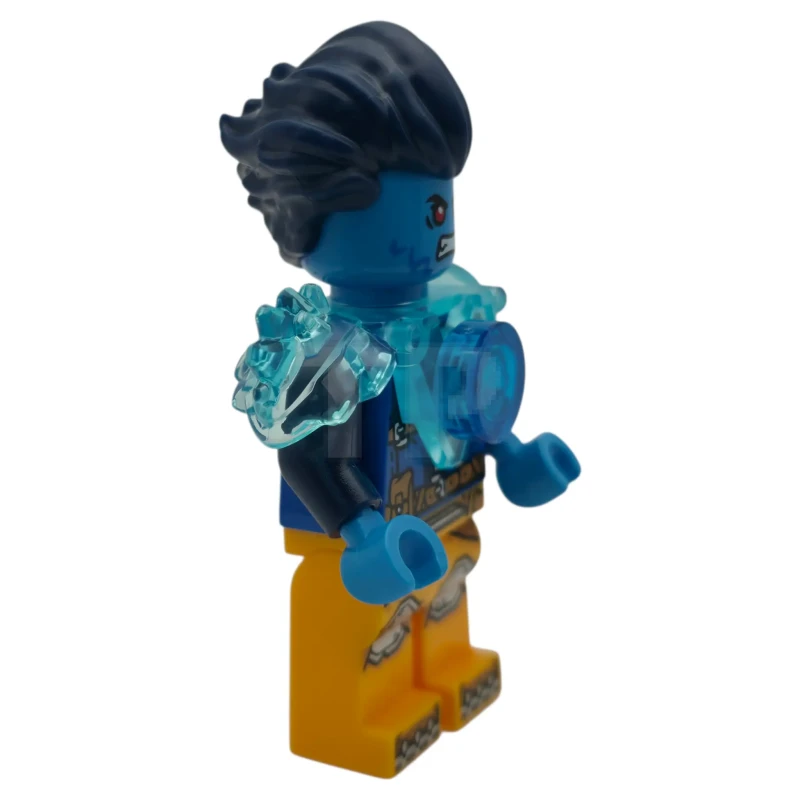 LEGO&reg; drm114 Logan - Transhellblauer Schulterpanzer, hellorangefarbene Beine und dunkelblaue runde Fliese