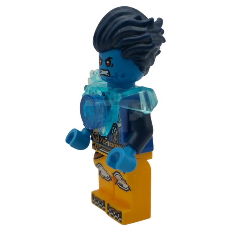 LEGO&reg; drm114 Logan - Transhellblauer Schulterpanzer, hellorangefarbene Beine und dunkelblaue runde Fliese