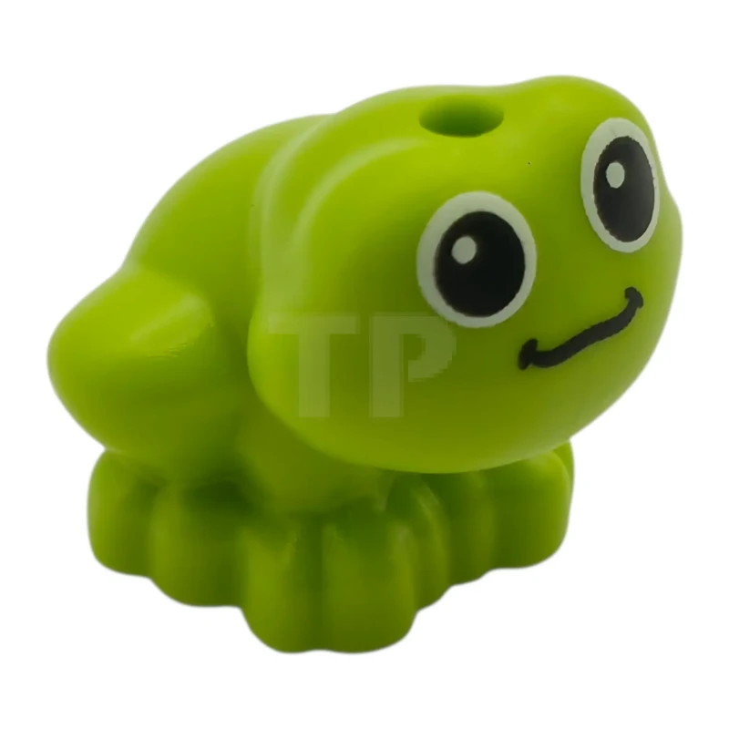LEGO&reg;  - 7707pb01 - Frog, Friends Style, Sitting with Black and White Eyes and Mouth Pattern (Hopper)
