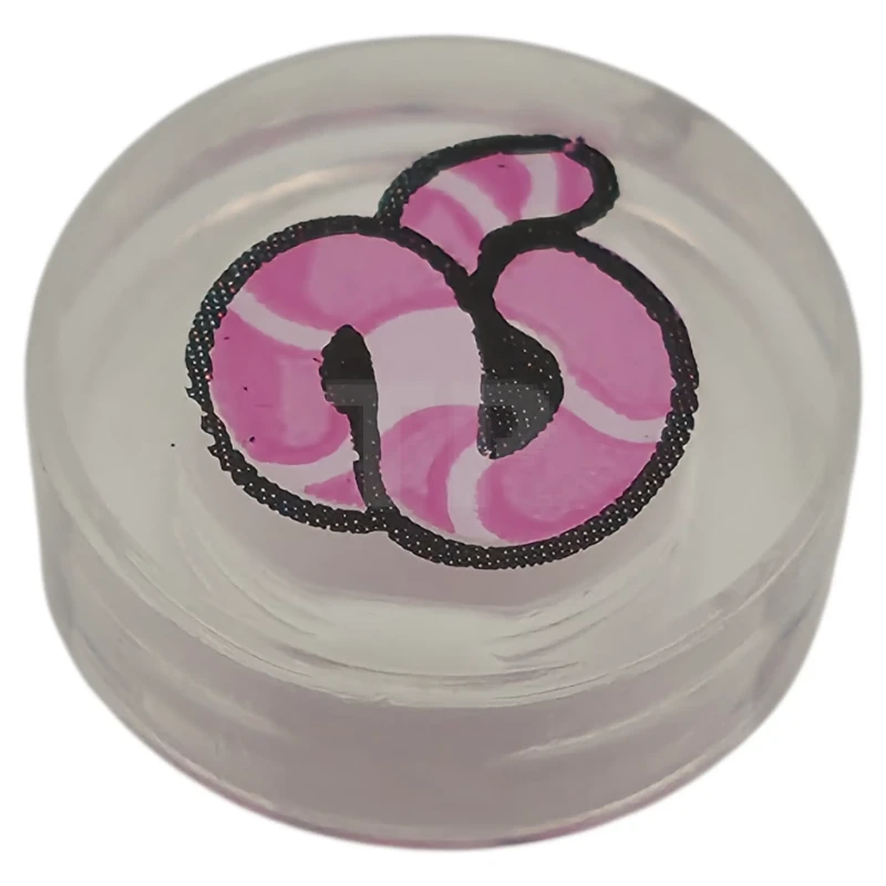 LEGO&reg; 6575296 - 98138pb464 - Piastrelle, rotonde 1 x 1 con verme rosa brillante e rosa scuro, contorno nero