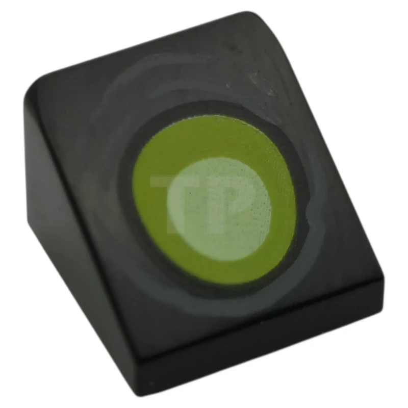 LEGO&reg; 6591854 - 54200pb140 - Slope 30 1 x 1 x 2/3 with Lime and Yellowish Green Eye and Dark Bluish Gray Wrinkles Pattern