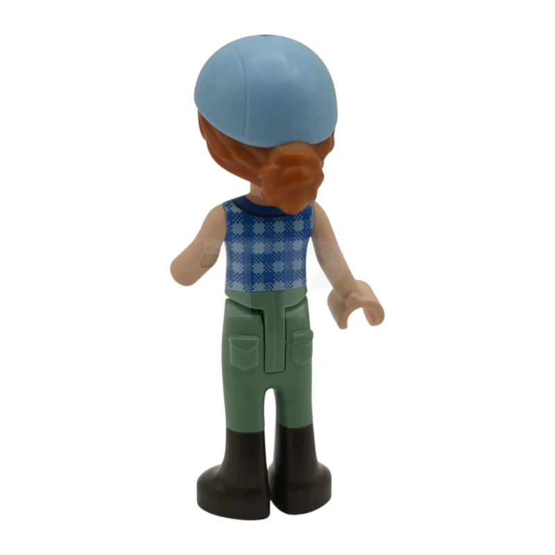 LEGO&reg; frnd0889 Friends Autumn - Blue Tied Flannel Vest, Sand Green Trousers, Dark Brown Boots, Bright Light Blue Horse Riding Helmet
