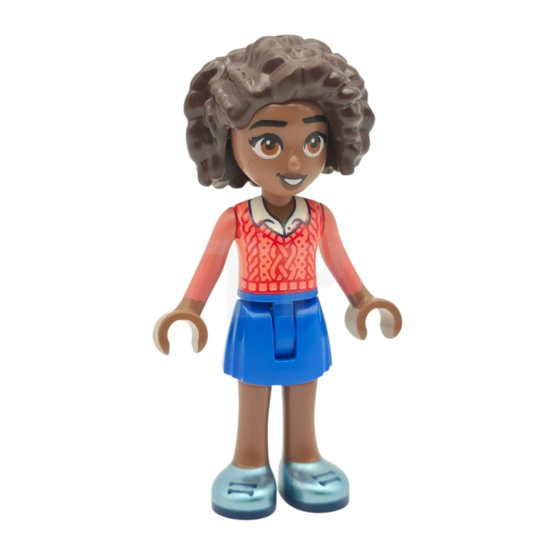 LEGO&reg; frnd0862 Friends Aliya - Coral Sweater Vest, Blue Skirt, Metallic Light Blue Shoes