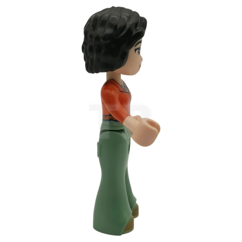 LEGO&reg; frnd0881 Friends Michelle - Reddish Orange Shirt, Sand Green Trousers Bell-Bottoms, Medium Nougat Shoes