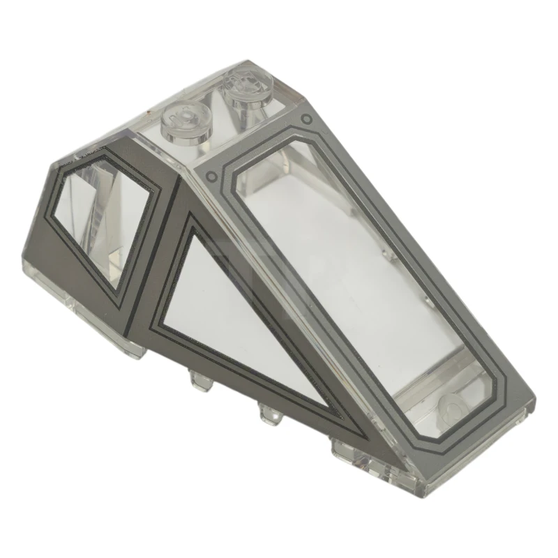 LEGO&reg; 6530829 - 7790pb01 - Windscreen 6 x 4 x 2 Canopy with 2 Studs with Light Bluish Gray Cockpit Window Frames with Lines Pattern