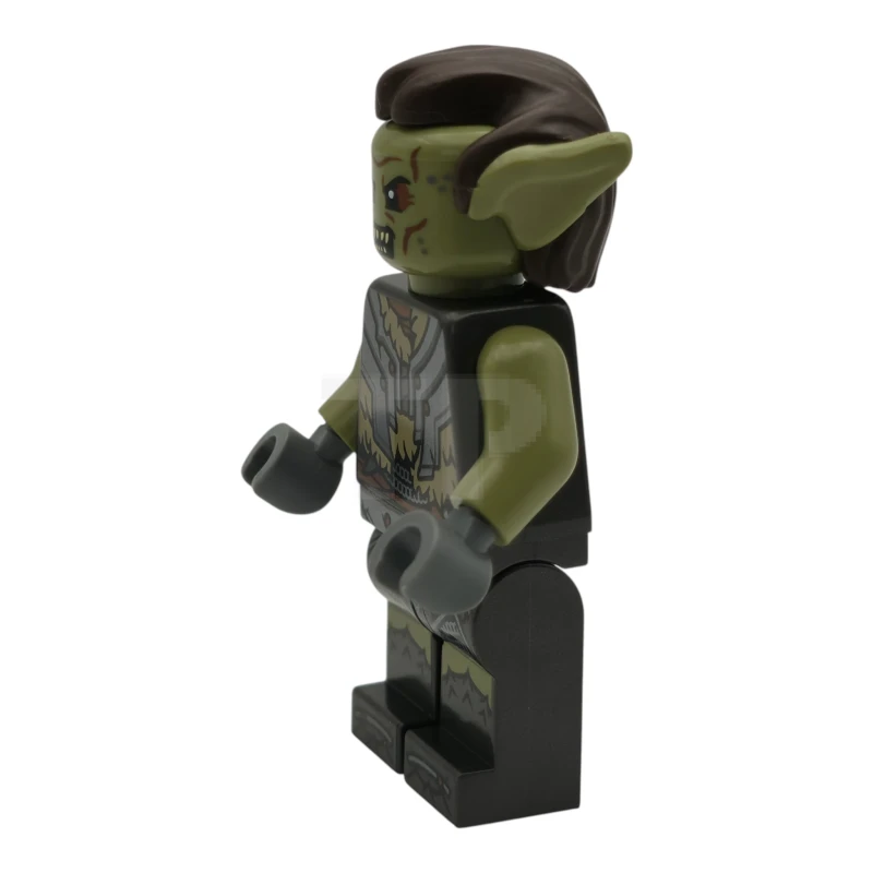 LEGO&reg; lor137 Orco - Cabeza Verde Oliva, Armadura Gris Oscuro Perlado sobre Pelaje Marrón Oscuro, Pelo Marrón Oscuro