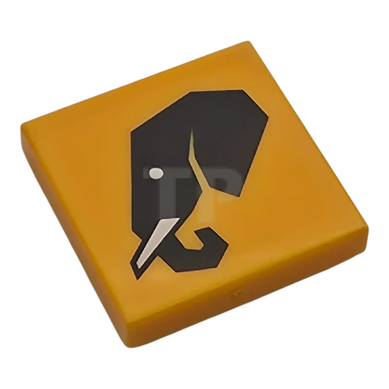 LEGO&reg; 3068pb2769 - 6597450 - Tile 2 x 2 with Black Elephant Head with White Tusks Pattern