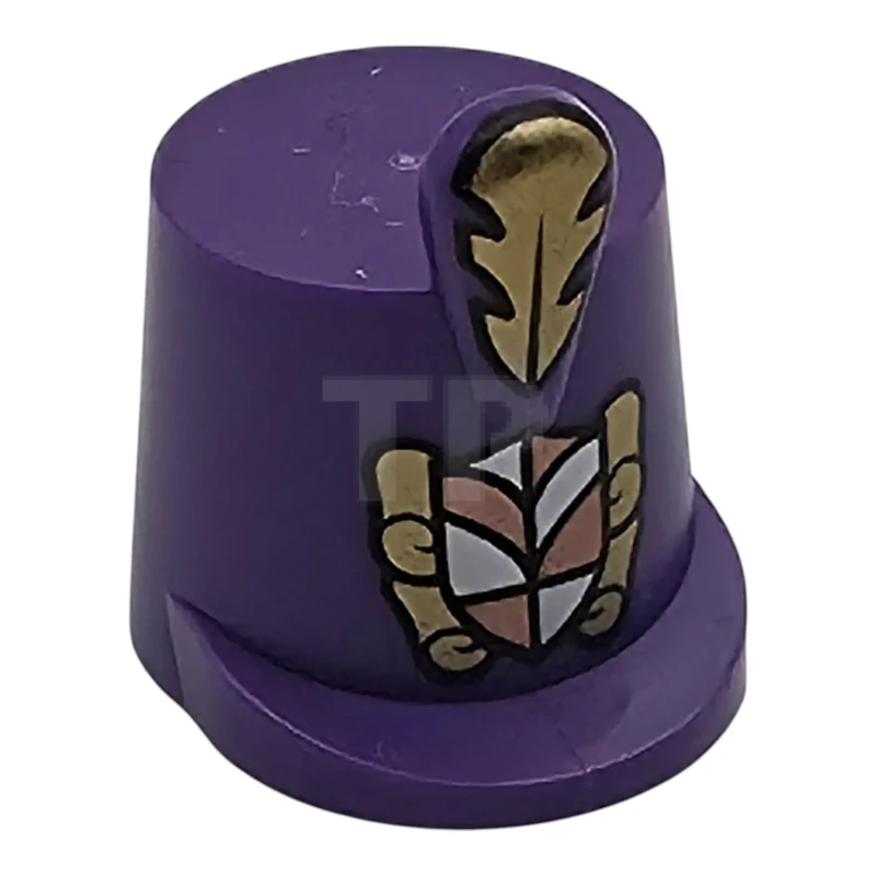LEGO&reg; 6575438 - 2545pb03 - Minifigure, Headgear Hat, Imperial Guard Shako with Gold Feather Plume and Badge with Copper and White Shield Emblem Pattern