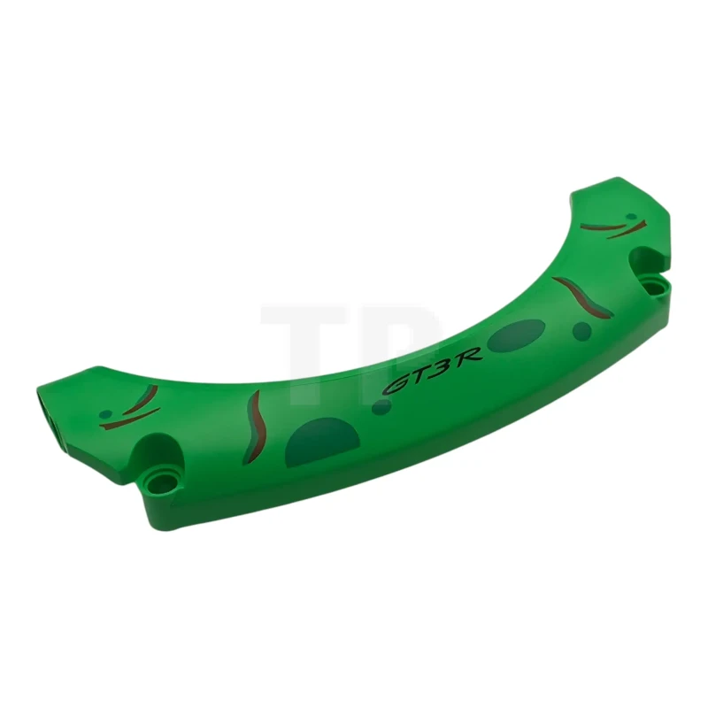 LEGO&reg;  - 67141pb01 - Technic, Panel Car Mudguard Arched #40 15 x 2 x 5 Rounded Top with Black 'GTR 3', Dark Red and Dark Green Spots and Markings Pattern
