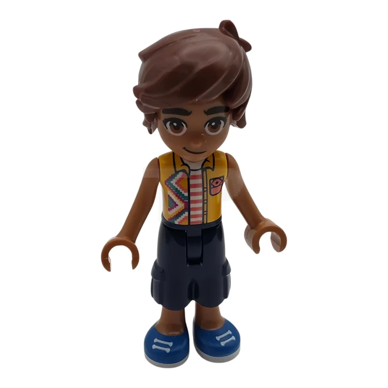 LEGO&reg; frnd0865 Friends Leo - Camicia senza maniche arancione chiaro, pantaloni cropped blu scuro, scarpe blu