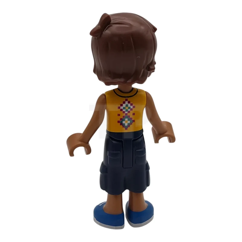LEGO&reg; frnd0865 Friends Leo - Camicia senza maniche arancione chiaro, pantaloni cropped blu scuro, scarpe blu