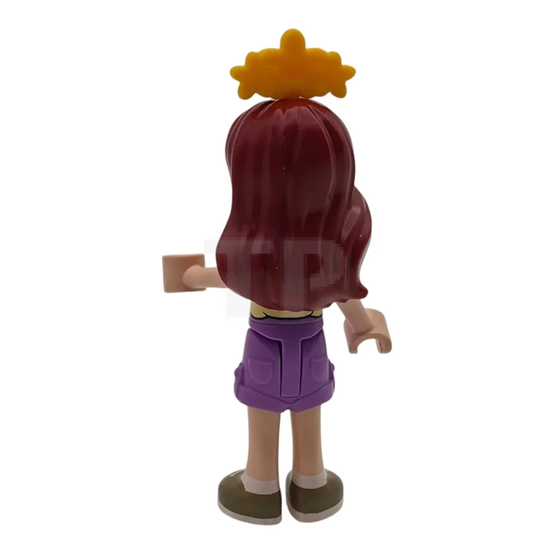 LEGO&reg; frnd0888 Friends Paisley - Bright Light Yellow and Medium Lavender Tank Top, Medium Lavender Shorts, Dark Tan Shoes, Bright Light Orange Flower Tiara