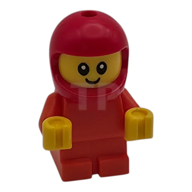 LEGO&reg; cty1943 Chauffeur Junior - Rood-oranje lichaam, rode helm (bouwvakker)