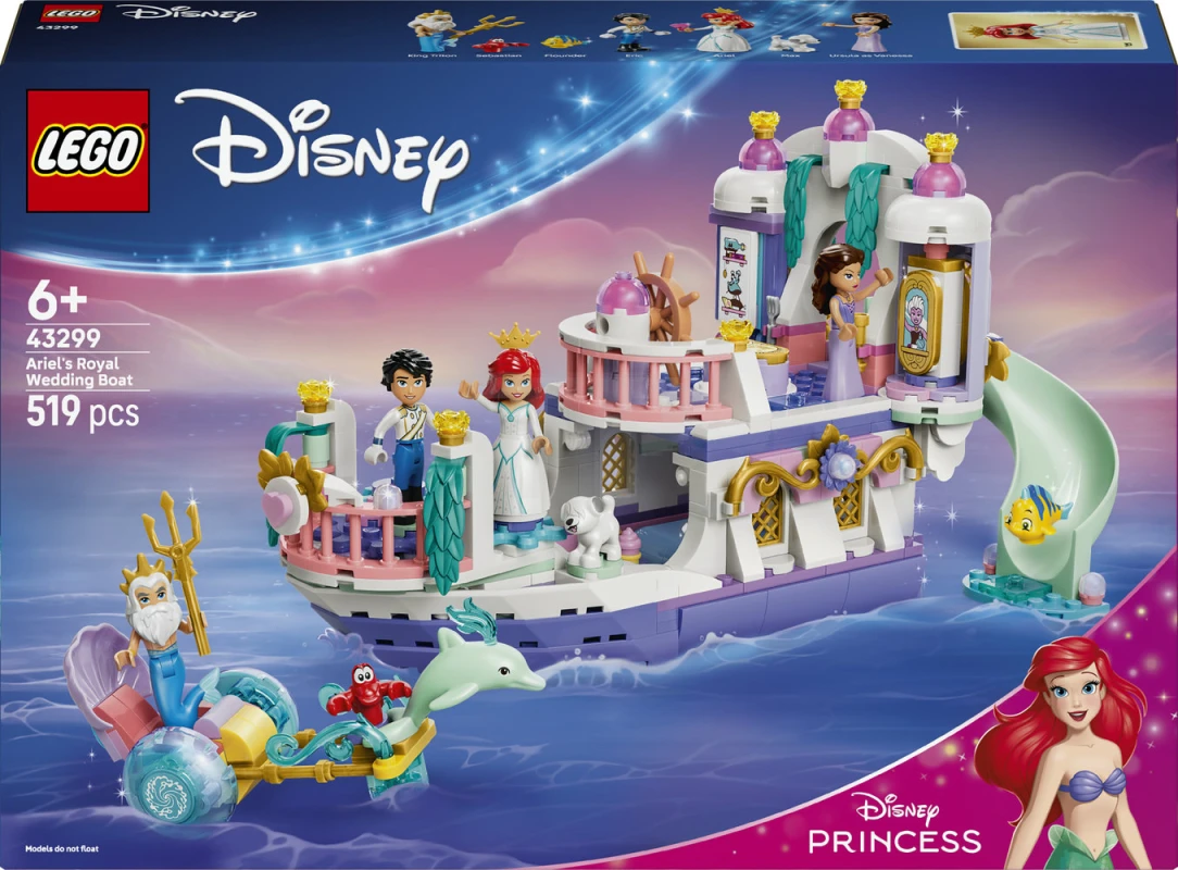 LEGO&reg; 43299 Ariel's Royal Wedding Boat