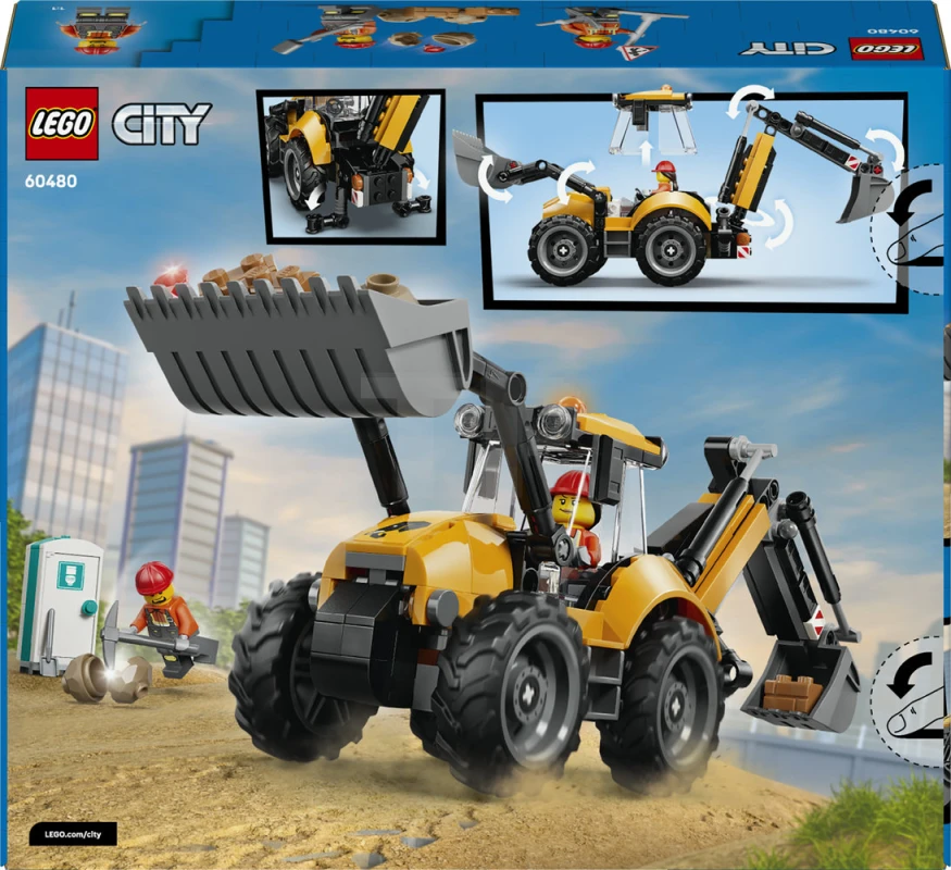 LEGO&reg; 60480 Yellow Backhoe Loader