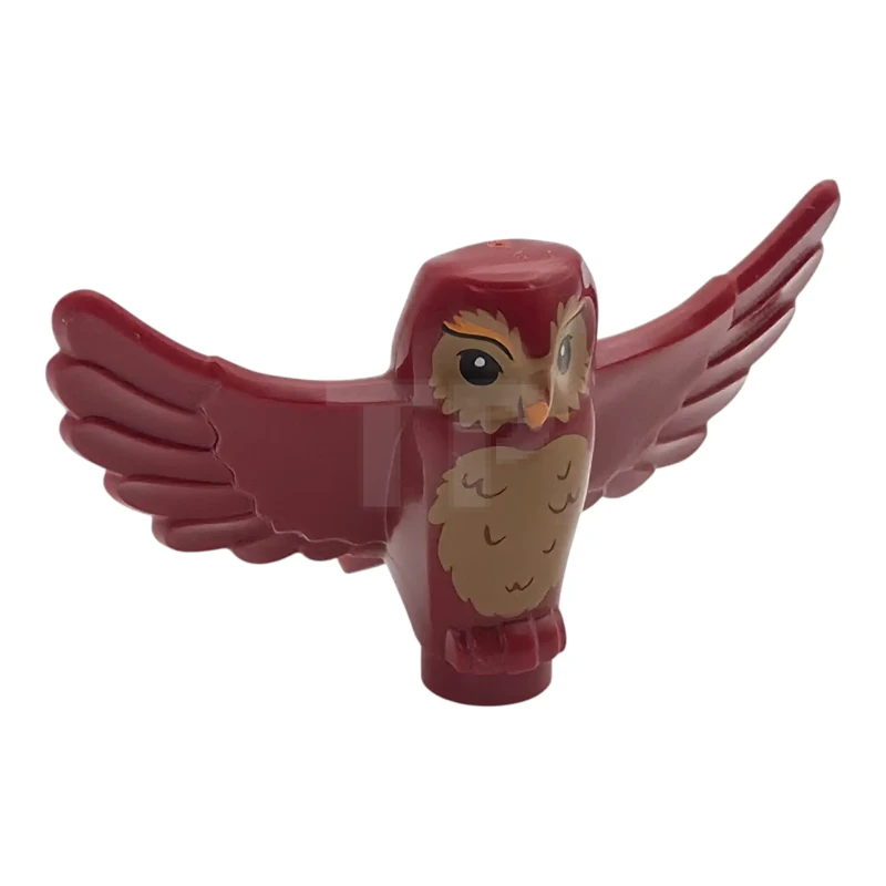 LEGO&reg; 6467915 - 67632pb05 - Owl, Spread Wings with Orange Beak and Eyebrows, Black Eyes, and Medium Nougat Rippled Chest Feathers Pattern