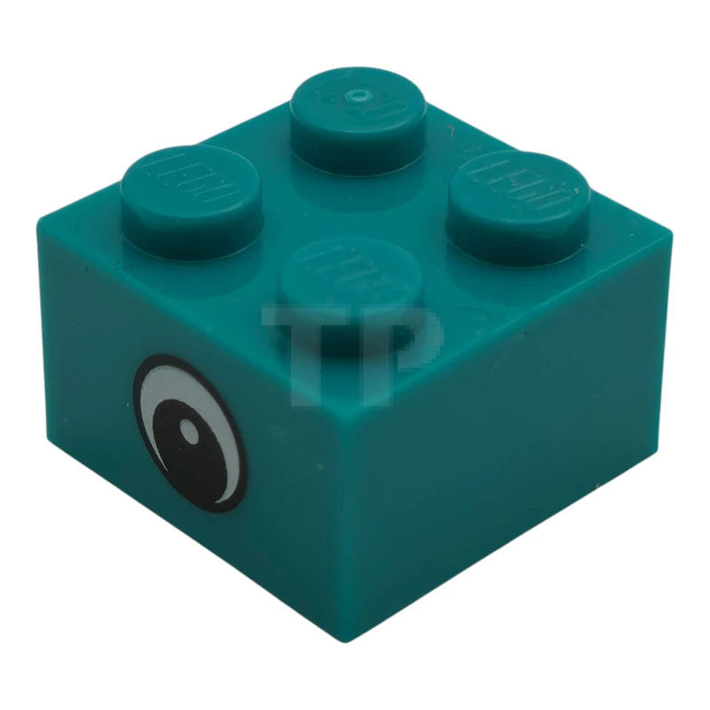 LEGO&reg; 6565252 - 3003pb158 - Brick 2 x 2 with Black and White Eye Centered Pattern on Opposite Sides