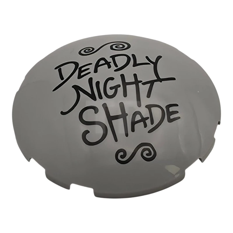 LEGO&reg;  - 7426pb03 - Brick, Round 6 x 6 Dome Top with Black 'DEADLY NIGHT SHADE' and Swirls Pattern