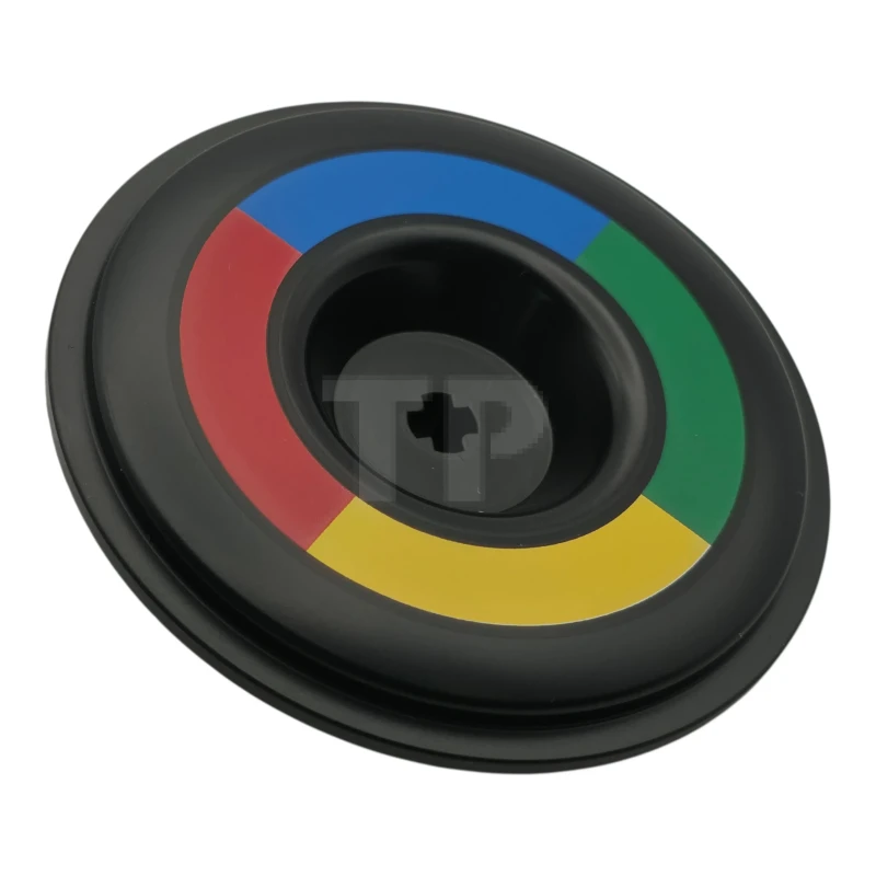 LEGO&reg;  - 4472pb02 - Wieldop verzonken met asgat - 56 mm voor wiel 15038 met rood, blauw, groen en geel bogenpatroon