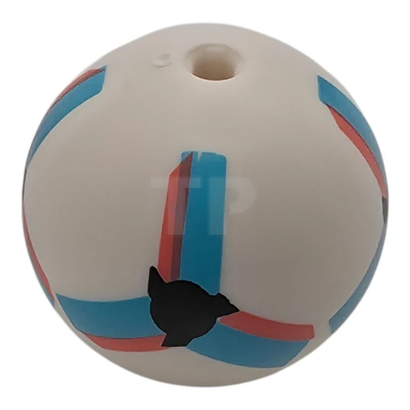 LEGO&reg;  - 7819pb01 - Ball, Sports Soccer with Stud Holder with Black, Coral and Medium Azure Intersecting Geometric Shapes Pattern
