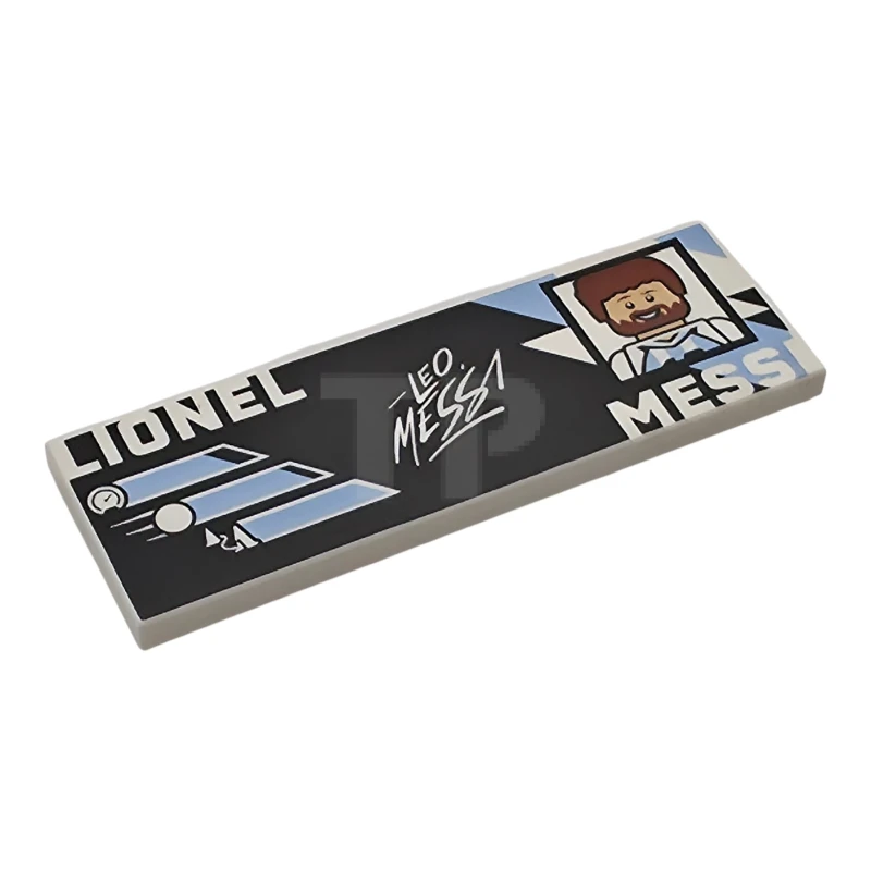 LEGO&reg;  - 69729pb242 - Tile 2 x 6 with Lionel Messi Signature Pattern
