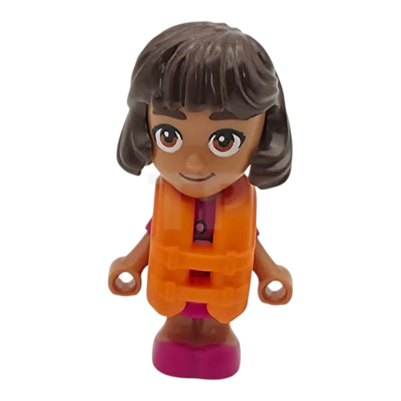 LEGO&reg; frnd0884 Friends Alba – Micro-Puppe, magentafarbenes Kleid, orangefarbene Schwimmweste