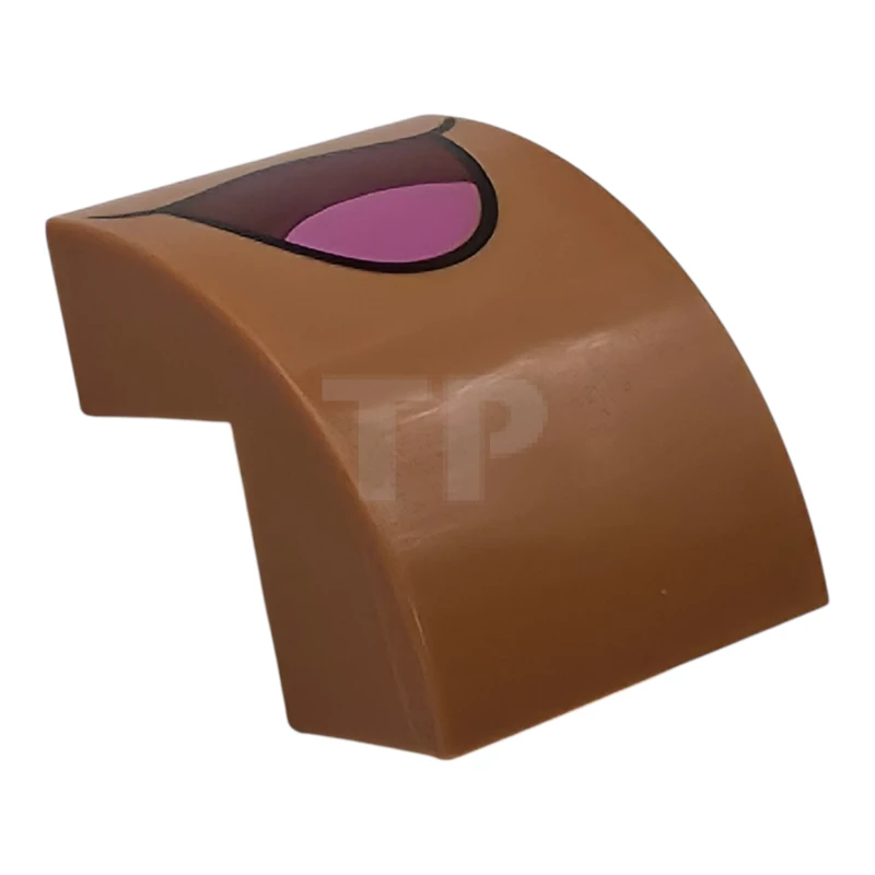 LEGO&reg; 6587850 - 7527pb001 - Slope, Curved 2 x 2 x 1 2/3 with Dark Red and Black Mouth Smile and Dark Pink Tongue Pattern (Pokémon Eevee Mouth)
