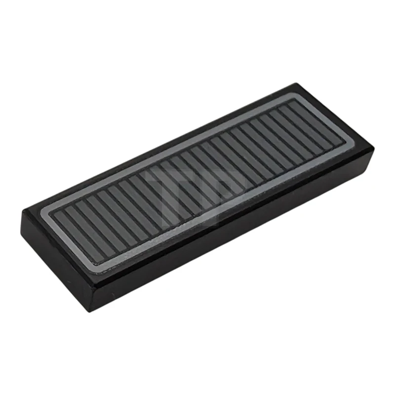 LEGO&reg;  - 63864pb328 - Tile 1 x 3 with Grille with Vertical Dark Bluish Gray Stripes and Light Bluish Gray Outline Pattern