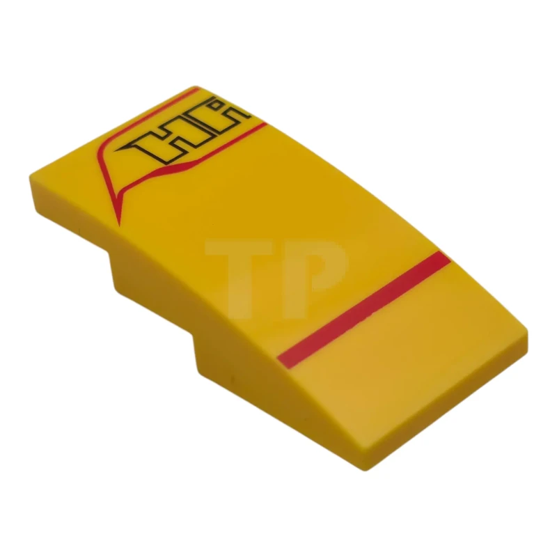 LEGO&reg;  - 93606pb233L - Slope 4 x 2 Curved with (part of) HAM Logo and Stripes Pattern - Left Side