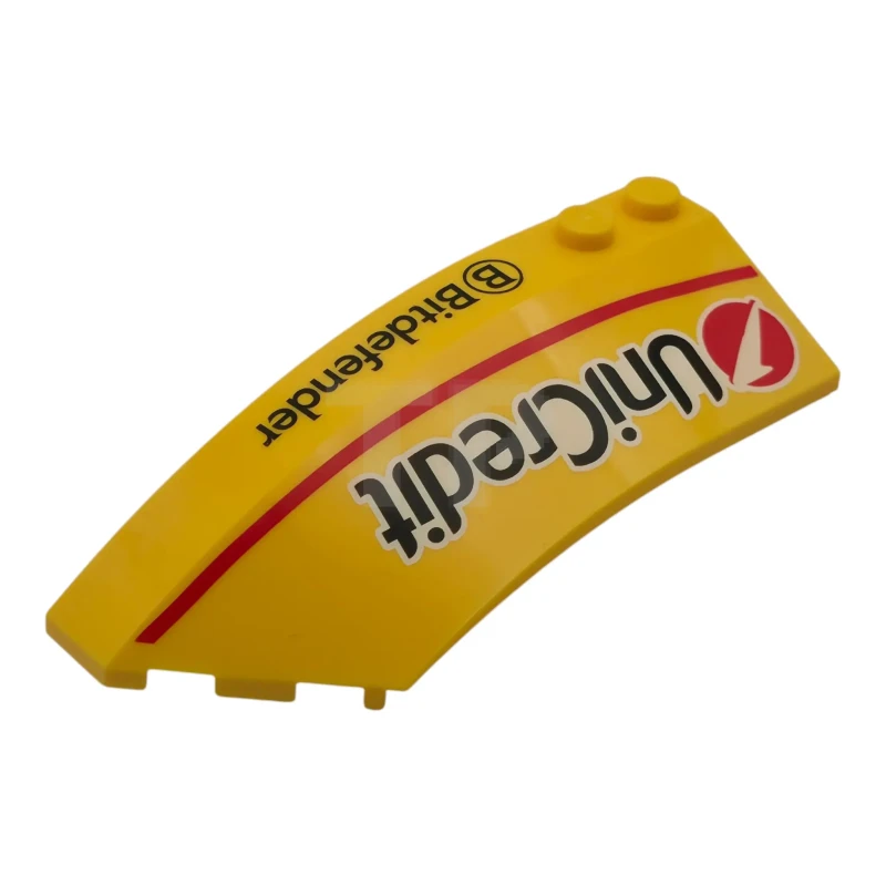 LEGO&reg; 41750pb038 -  - Shell 8 x 3 x 2 Wedge Left with UniCredit and Bitdefender Logos Pattern