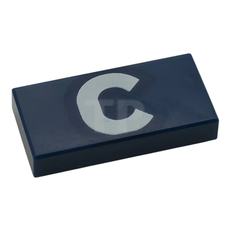 LEGO&reg;  - 3069pb1495 - Tile 1 x 2 with White Capital Letter C Pattern