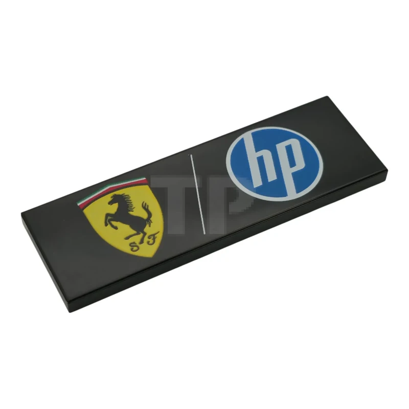 LEGO&reg;  - 69729pb246 - Tile 2 x 6 with Ferrari and 'hp' Logos Pattern