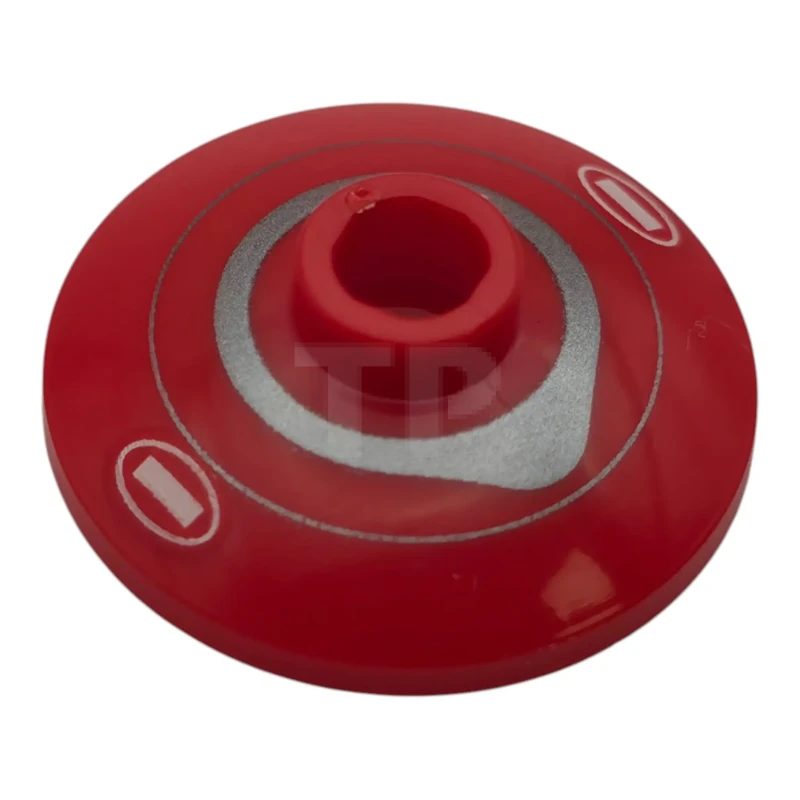 LEGO&reg;  - 4740pb043 - Dish 2 x 2 Inverted (Radar) with Dark Silver Rings and White Stripes in Ovals Pattern