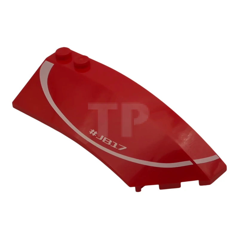 LEGO&reg; 41749pb039 -  - Shell 8 x 3 x 2 Wedge Right with '#JB17' and Curved Line Pattern