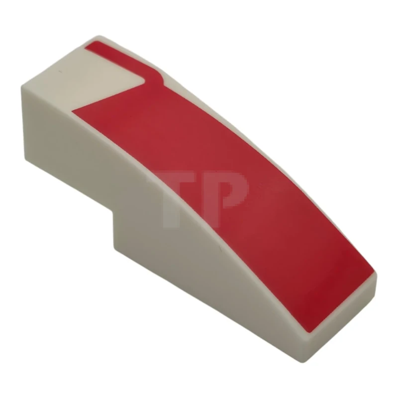 LEGO&reg;  - 50950pb188L - Slope, Curved 3 x 1 with Red Panel and Line Pattern Model Left Side
