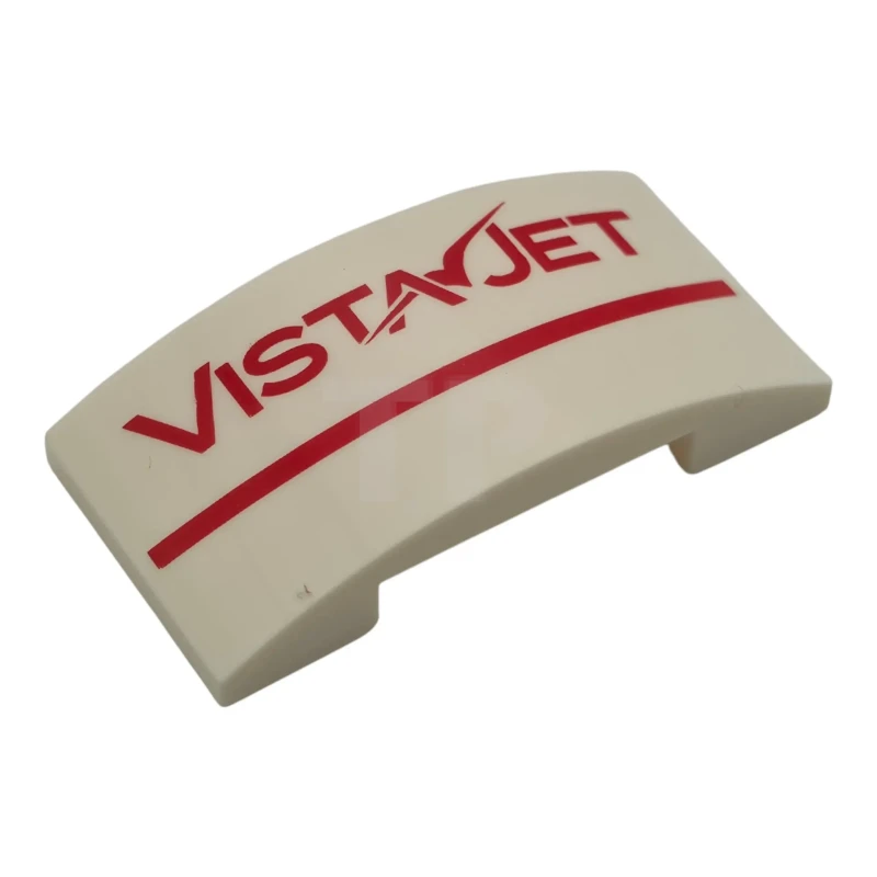 LEGO&reg;  - 7547pb05 - Slope 4 x 2 x 2/3 Double Curved with 'VISTAJET' Logo and Stripe Pattern
