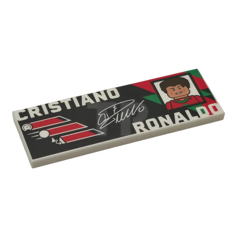 LEGO&reg;  - 69729pb243 - Tile 2 x 6 with Cristiano Ronaldo Signature Pattern