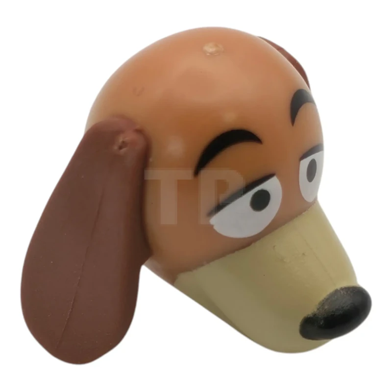 LEGO&reg;  - 115497pb01 - Dog Head Dachshund with Molded Reddish Brown Flexible Rubber Ears and Printed Eyes, Tan Muzzle, Black Nose and Eyebrows Pattern