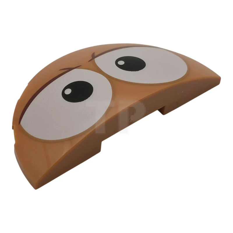LEGO&reg;  - 6957pb07 - Brique ronde 3 x 6 x 1, demi-dôme avec de grands yeux blancs aux pupilles noires et des paupières brun-rouge (Slinky Dog de Toy Story)