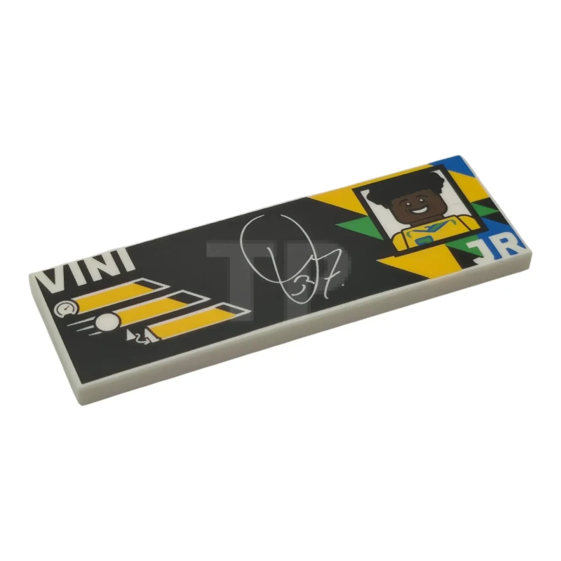 LEGO&reg;  - 69729pb248 - Tile 2 x 6 with Vini Jr. Signature Pattern