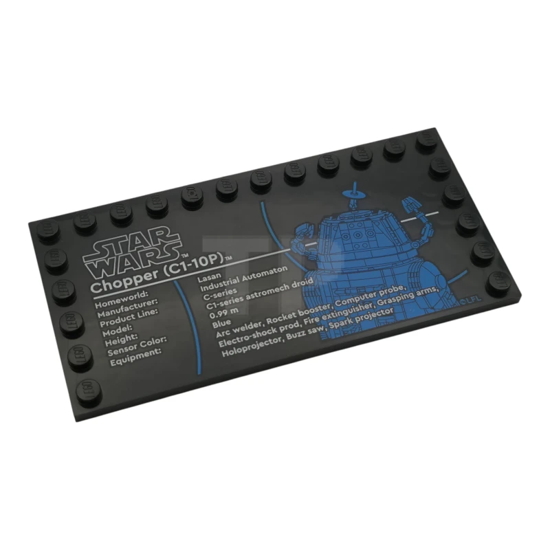 LEGO&reg; 6560149 - 90498pb61 - Tile 8 x 16 with Bottom Tubes, Textured Surface with Star Wars Death Star Pattern