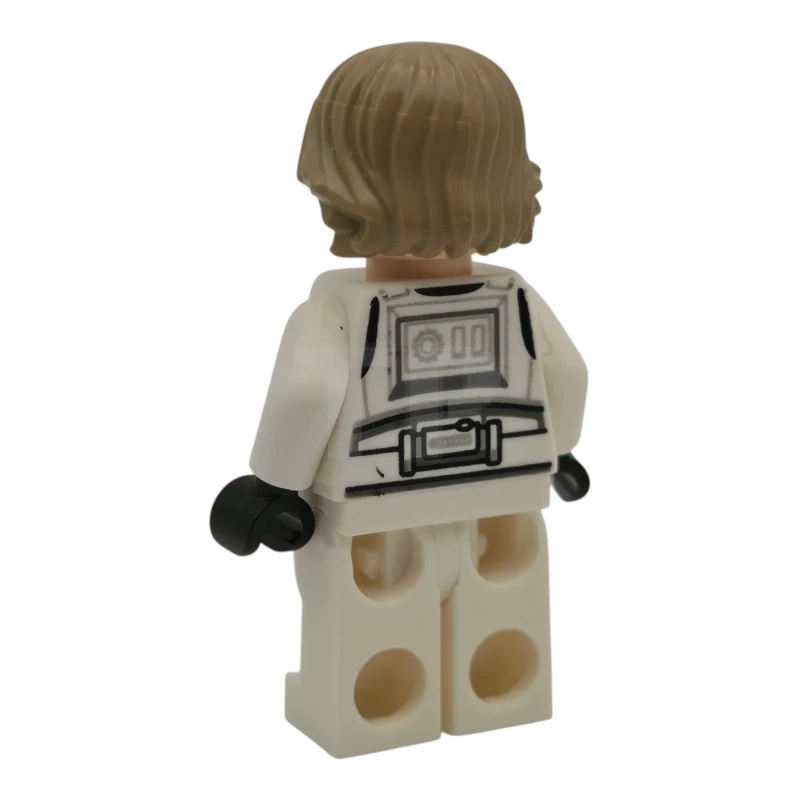 LEGO&reg; sw1460 Luke Skywalker - Completo da Stormtrooper, gambe stampate, capelli scuri e abbronzati, sorriso con piega / cipiglio