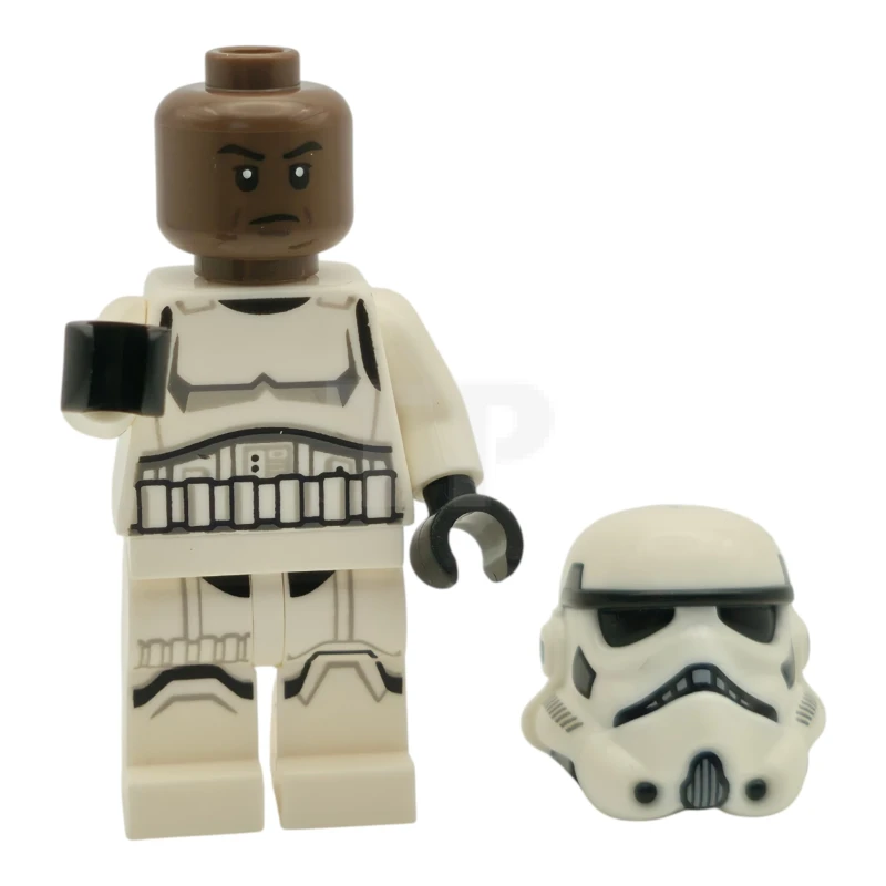 LEGO&reg; sw1454 Imperial Stormtrooper - Male, Dual Molded Helmet with Light Bluish Gray Panels on Back, Shoulder Belts, Umber Head